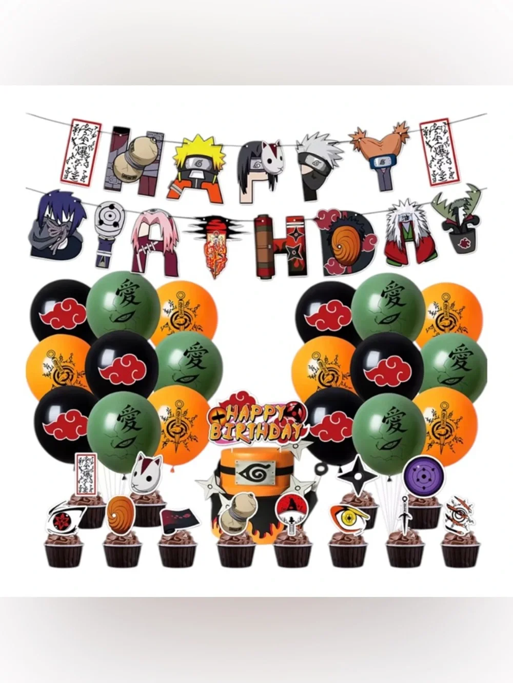 Anime Naruto Shippuden Theme Birthday Party Decoration Supplies 33pcs